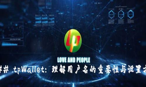### tpWallet: 理解用户名的重要性与设置方法